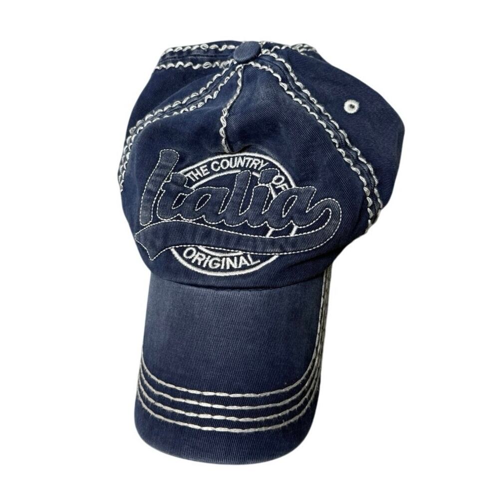 Robin Ruth Blue Thick Stitch Italia Original Embroidered Hat Adjustable Back EUC